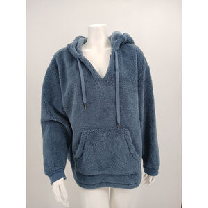Koolaburra by UGG Women's L/S Blue Sherpa Pullover Large Hooded